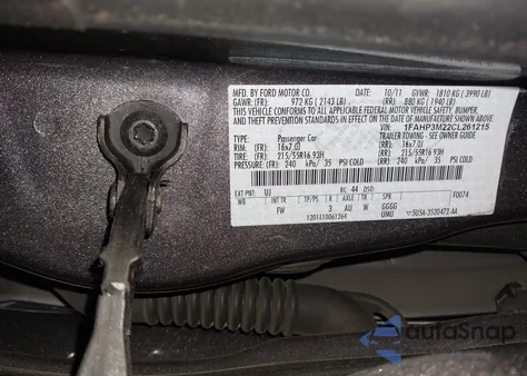 2012 Ford Focus Sel из США, поврежденный, VIN 1FAHP3M22CL261215